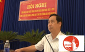 Ông Lê Hoàng Lâm, Bí thư Huyện ủy phat biểu tại hội nghị