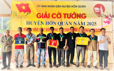 Đơn vị thị trấn Tân Khai giành nhiều giải cao tại Giải cờ tướng huyện hớn quản năm 2025. Ảnh: Thị trấn Tân Khai.