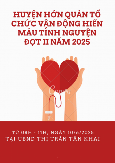 HUYỆN HỚN QUẢN TỔ CHỨC VẬN ĐỘNG HIẾN MÁU TÌNH NGUYỆN ĐỢT II NĂM 2025