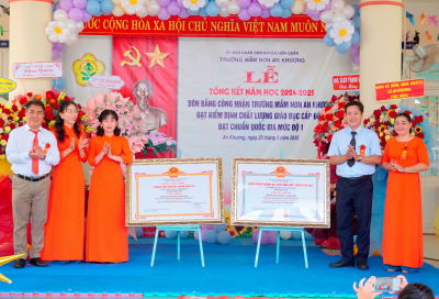 TRƯỜNG MẦM NON AN KHƯƠNG TỔNG KẾT NĂM HỌC VÀ ĐÓN NHẬN BẰNG CÔNG NHẬN ĐẠT CHUẨN QUỐC GIA