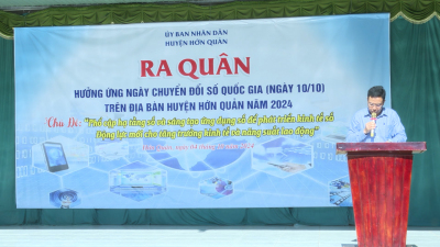 Hớn Quản tổ chức ra quân hưởng ứng ngày Chuyển đổi số Quốc gia trên địa bàn huyện năm 2024