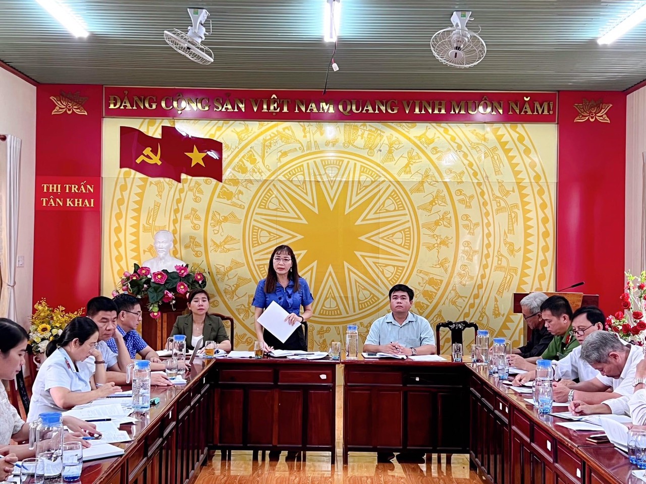 Bà Nguyễn Thị Ngọc Hoa   PTP QLVH Sở VHTT&DL phát biểu tại buổi kiểm tra